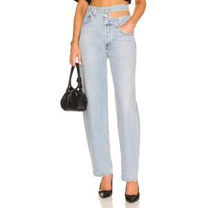 Agolde Light Wash Cutout High-Rise Straight Jeans
